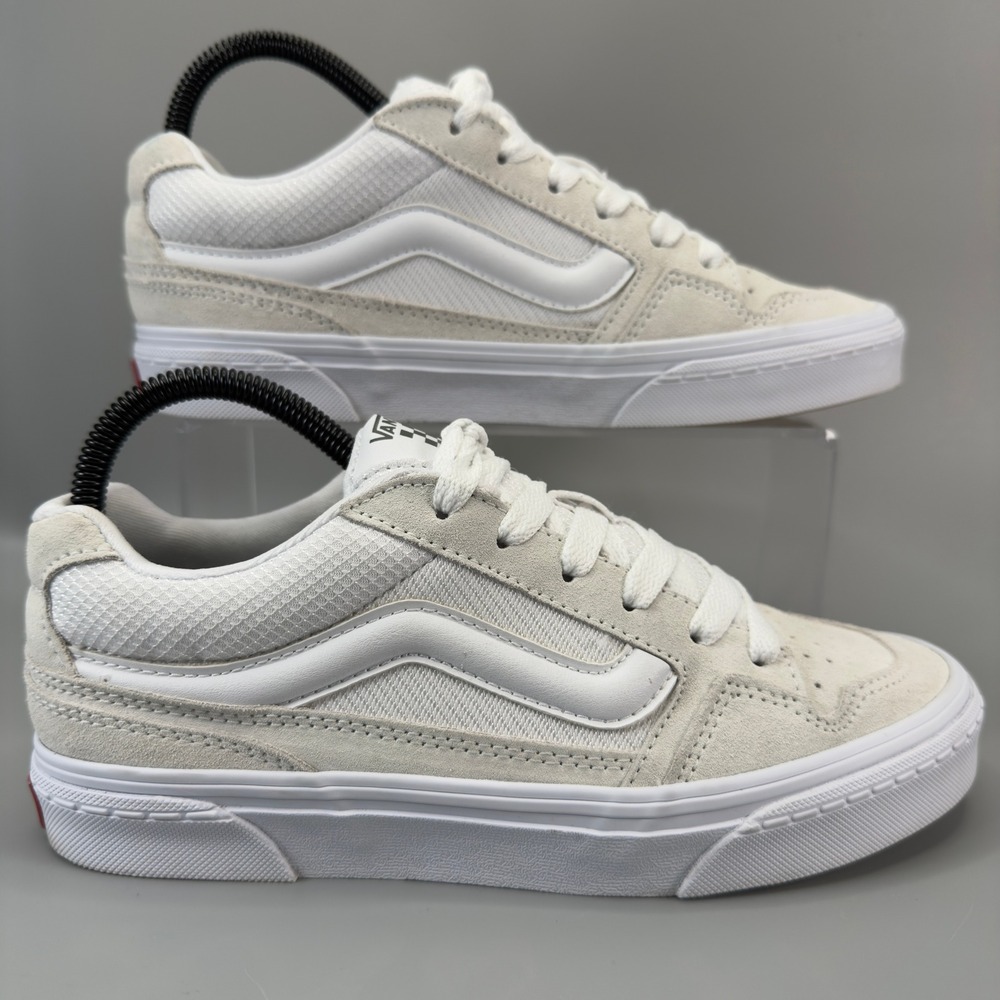 Vans Caldrone Women 7.5 7 1/2 Skateboard Shoe Triple White Chunky Padded Sneaker